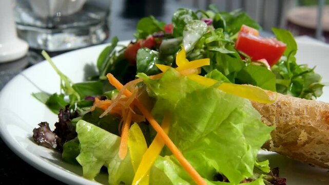 Nem rolls with sauce vietnamese rice paper roll delicious gourmet food background on the table rustic food top view copy space. High quality 4k footage