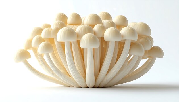 Enoki Mushrooms - A Close-Up of Delicate Fungi.