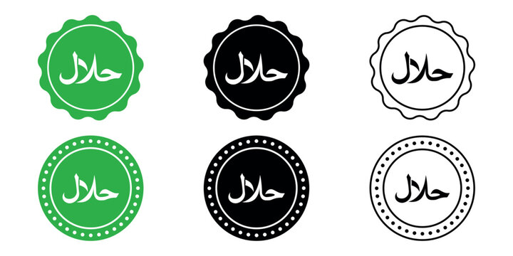 Halal food certified icon. Halal icon, Vector illustration