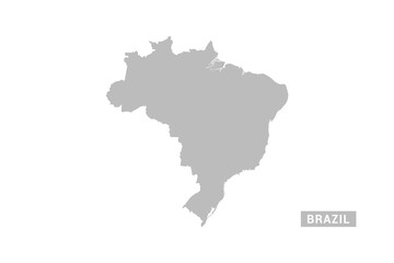 Fototapeta premium Brazil map - Minimal Flat Vector Illustration in Black and Gray, Isolated on White Background, Ideal for Infographics, Educational Use, Reports, and Presentations.
