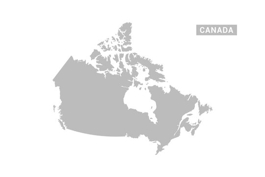 Canada map - Minimal Flat Vector Illustration in Black and Gray, Isolated on White Background, Ideal for Infographics, Educational Use, Reports, and Presentations.