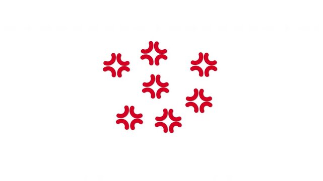 V-Shape Red Anime Anger Symbol Cluster with Alpha Channel