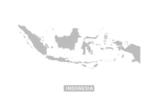 Indonesia map - Minimal Flat Vector Illustration in Black and Gray, Isolated on White Background, Ideal for Infographics, Educational Use, Reports, and Presentations.