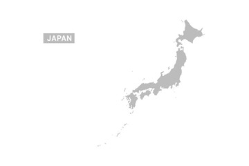 Japan map - Minimal Flat Vector Illustration in Black and Gray, Isolated on White Background, Ideal for Infographics, Educational Use, Reports, and Presentations.