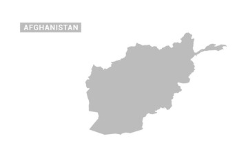 Fototapeta premium Afghanistan map - Minimal Flat Vector Illustration in Black and Gray, Isolated on White Background, Ideal for Infographics, Educational Use, Reports, and Presentations.