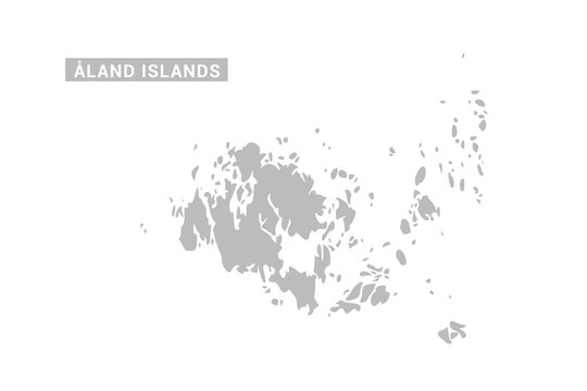 �land Islands map - Minimal Flat Vector Illustration in Black and Gray, Isolated on White Background, Ideal for Infographics, Educational Use, Reports, and Presentations.