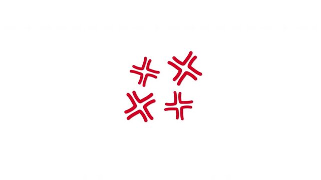 Four Square Red Angry Vein Marks Grid for Anime UI Elements