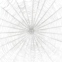 Obraz premium a simple line drawing of the center of an intricate spider web, white background