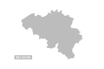 Fototapeta premium Belgium map - Minimal Flat Vector Illustration in Black and Gray, Isolated on White Background, Ideal for Infographics, Educational Use, Reports, and Presentations.