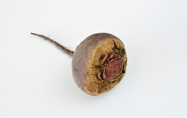a cut out of Fresh Beetroot on White Background