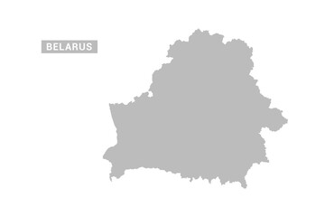 Obraz premium Belarus map - Minimal Flat Vector Illustration in Black and Gray, Isolated on White Background, Ideal for Infographics, Educational Use, Reports, and Presentations.