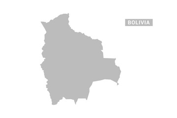 Obraz premium Bolivia map - Minimal Flat Vector Illustration in Black and Gray, Isolated on White Background, Ideal for Infographics, Educational Use, Reports, and Presentations.