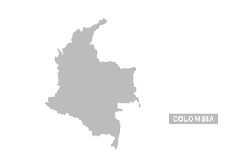 Fototapeta premium Colombia map - Minimal Flat Vector Illustration in Black and Gray, Isolated on White Background, Ideal for Infographics, Educational Use, Reports, and Presentations.