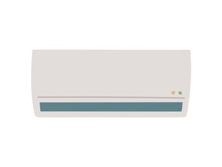 Wall mounted air conditioner, simple flat illustration