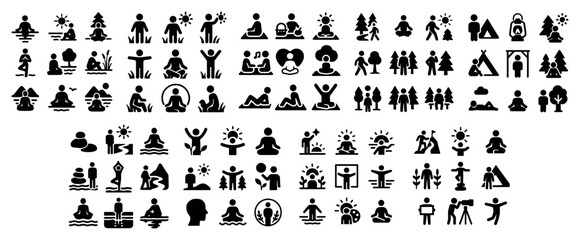 Outdoor activity icons set