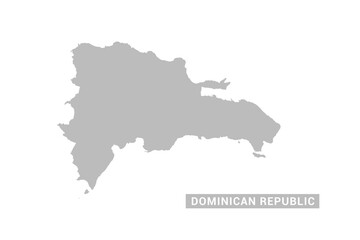 Fototapeta premium Dominican Republic map - Minimal Flat Vector Illustration in Black and Gray, Isolated on White Background, Ideal for Infographics, Educational Use, Reports, and Presentations.