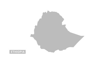 Fototapeta premium Ethiopia map - Minimal Flat Vector Illustration in Black and Gray, Isolated on White Background, Ideal for Infographics, Educational Use, Reports, and Presentations.