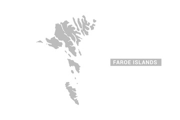 Fototapeta premium Faroe Islands map - Minimal Flat Vector Illustration in Black and Gray, Isolated on White Background, Ideal for Infographics, Educational Use, Reports, and Presentations.
