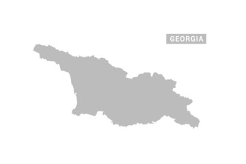 Fototapeta premium Georgia map - Minimal Flat Vector Illustration in Black and Gray, Isolated on White Background, Ideal for Infographics, Educational Use, Reports, and Presentations.