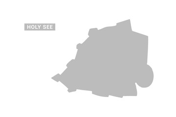 Obraz premium Holy See map - Minimal Flat Vector Illustration in Black and Gray, Isolated on White Background, Ideal for Infographics, Educational Use, Reports, and Presentations.