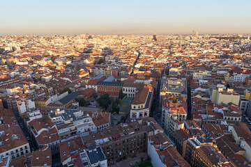 Obraz premium Panoramic views of Madrid from the top of the roof of RIU hotel