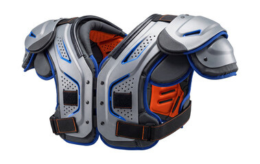 Naklejka premium Shock-absorbing football shoulder pads with ventilation channels