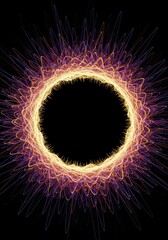 Abstract visualization of waves and frequencies showing a critical empty point where the pattern breaks, indicating a potential resonant frequency gap ,critical ,technology ,acoustic