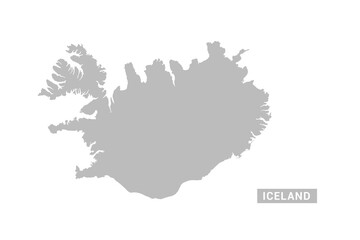Obraz premium Iceland map - Minimal Flat Vector Illustration in Black and Gray, Isolated on White Background, Ideal for Infographics, Educational Use, Reports, and Presentations.