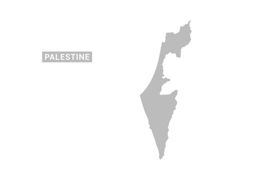 Israel map - Minimal Flat Vector Illustration in Black and Gray, Isolated on White Background, Ideal for Infographics, Educational Use, Reports, and Presentations.