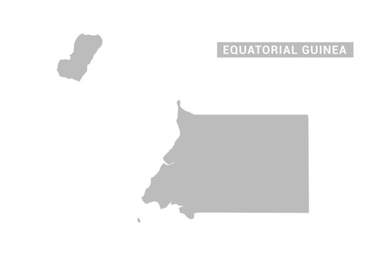 Equatorial Guinea map - Minimal Flat Vector Illustration in Black and Gray, Isolated on White Background, Ideal for Infographics, Educational Use, Reports, and Presentations.