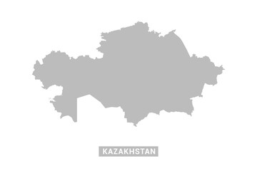 Fototapeta premium Kazakhstan map - Minimal Flat Vector Illustration in Black and Gray, Isolated on White Background, Ideal for Infographics, Educational Use, Reports, and Presentations.