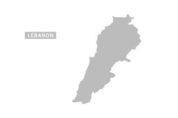 Fototapeta premium Lebanon map - Minimal Flat Vector Illustration in Black and Gray, Isolated on White Background, Ideal for Infographics, Educational Use, Reports, and Presentations.