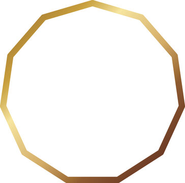 高級感のある十一角形のメタルフレーム　ゴールド