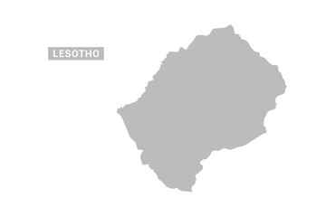 Obraz premium Lesotho map - Minimal Flat Vector Illustration in Black and Gray, Isolated on White Background, Ideal for Infographics, Educational Use, Reports, and Presentations.