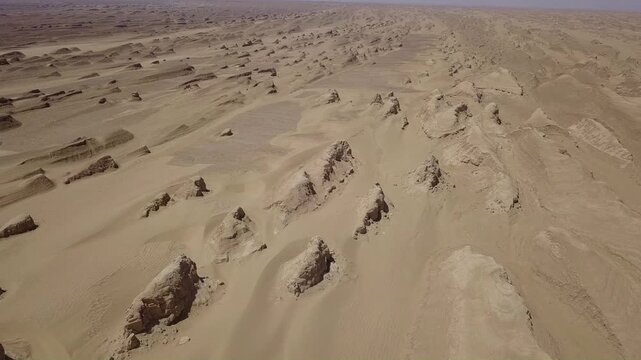Yadan Badlands Aerial View, Qinghai Desert, China