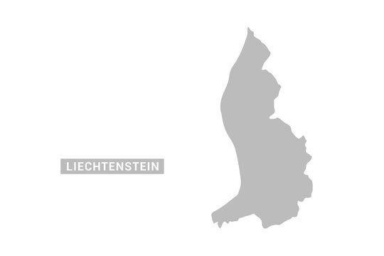 Liechtenstein map - Minimal Flat Vector Illustration in Black and Gray, Isolated on White Background, Ideal for Infographics, Educational Use, Reports, and Presentations.