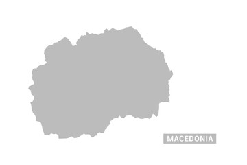 Obraz premium Macedonia map - Minimal Flat Vector Illustration in Black and Gray, Isolated on White Background, Ideal for Infographics, Educational Use, Reports, and Presentations.