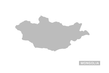 Fototapeta premium Mongolia map - Minimal Flat Vector Illustration in Black and Gray, Isolated on White Background, Ideal for Infographics, Educational Use, Reports, and Presentations.