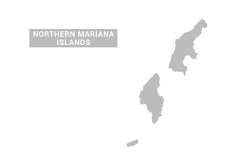 Northern Mariana Islands map - Minimal Flat Vector Illustration in Black and Gray, Isolated on White Background, Ideal for Infographics, Educational Use, Reports, and Presentations. © Whatever