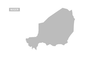 Fototapeta premium Niger map - Minimal Flat Vector Illustration in Black and Gray, Isolated on White Background, Ideal for Infographics, Educational Use, Reports, and Presentations.