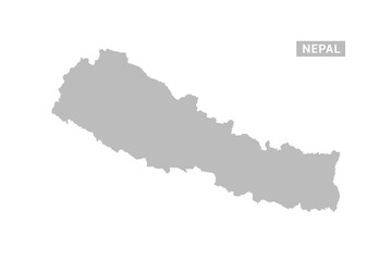 Obraz premium Nepal map - Minimal Flat Vector Illustration in Black and Gray, Isolated on White Background, Ideal for Infographics, Educational Use, Reports, and Presentations.