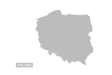 Obraz premium Poland map - Minimal Flat Vector Illustration in Black and Gray, Isolated on White Background, Ideal for Infographics, Educational Use, Reports, and Presentations.