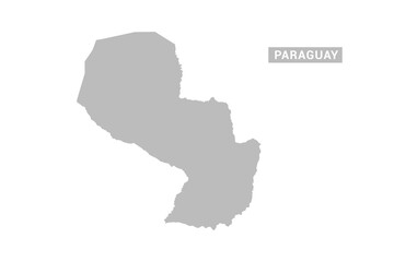 Obraz premium Paraguay map - Minimal Flat Vector Illustration in Black and Gray, Isolated on White Background, Ideal for Infographics, Educational Use, Reports, and Presentations.