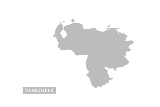 Venezuela map - Minimal Flat Vector Illustration in Black and Gray, Isolated on White Background, Ideal for Infographics, Educational Use, Reports, and Presentations.
