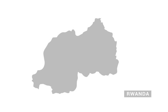 Rwanda map - Minimal Flat Vector Illustration in Black and Gray, Isolated on White Background, Ideal for Infographics, Educational Use, Reports, and Presentations.