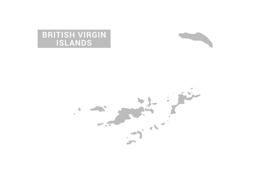 British Virgin Islands map - Minimal Flat Vector Illustration in Black and Gray, Isolated on White Background, Ideal for Infographics, Educational Use, Reports, and Presentations.
