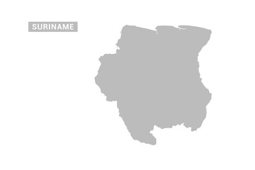 Obraz premium Suriname map - Minimal Flat Vector Illustration in Black and Gray, Isolated on White Background, Ideal for Infographics, Educational Use, Reports, and Presentations.
