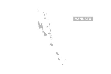 Fototapeta premium Vanuatu map - Minimal Flat Vector Illustration in Black and Gray, Isolated on White Background, Ideal for Infographics, Educational Use, Reports, and Presentations.
