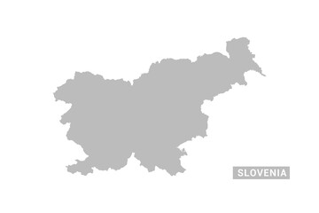 Fototapeta premium Slovenia map - Minimal Flat Vector Illustration in Black and Gray, Isolated on White Background, Ideal for Infographics, Educational Use, Reports, and Presentations.