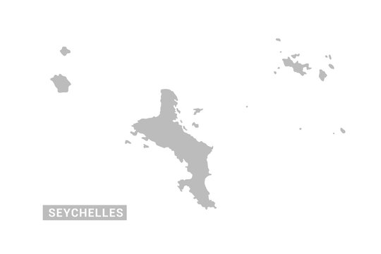 Seychelles map - Minimal Flat Vector Illustration in Black and Gray, Isolated on White Background, Ideal for Infographics, Educational Use, Reports, and Presentations.